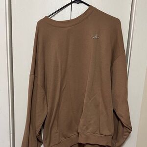 ALO Yoga Brown Crew Neck Sweater